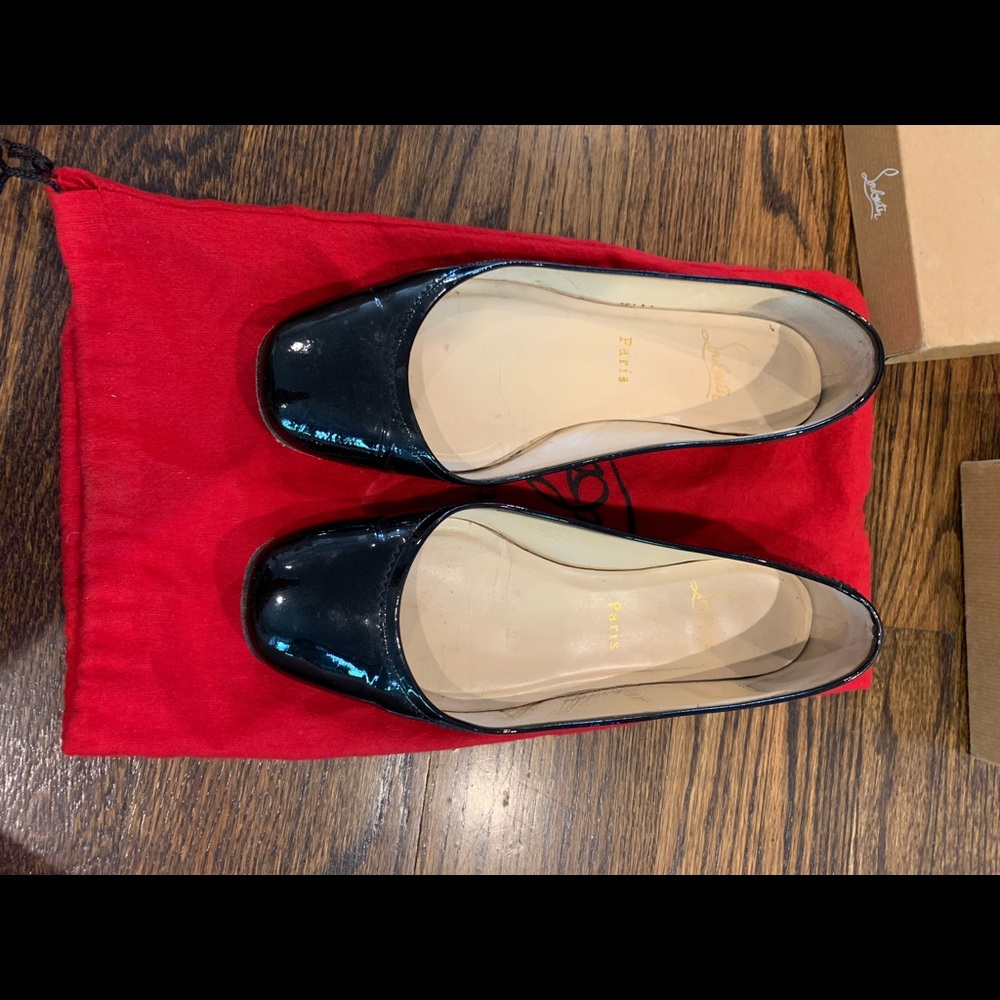 christian louboutin ballerina flat patent calf